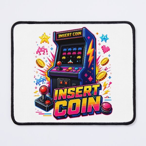 Item preview, Insert Coin Retro Arcade Gamer Vintage Video Game Design. designed and sold by The-T-In-Retro.