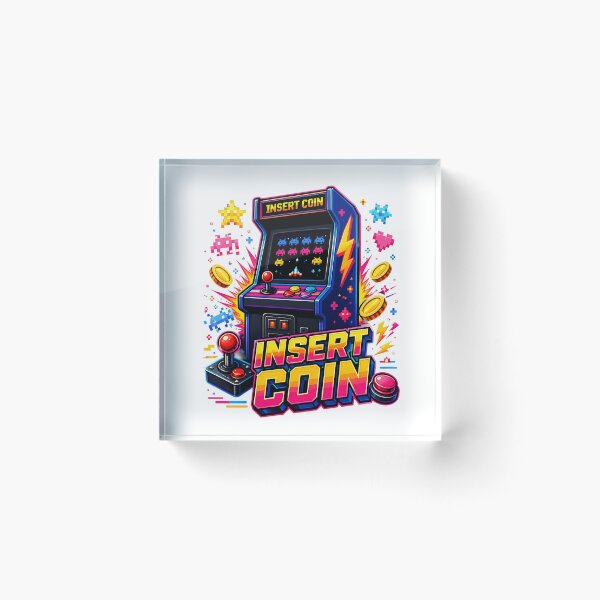 Item preview, Insert Coin Retro Arcade Gamer Vintage Video Game Design. designed and sold by The-T-In-Retro.
