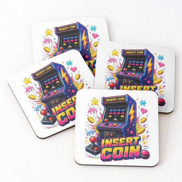 Item preview, Insert Coin Retro Arcade Gamer Vintage Video Game Design. designed and sold by The-T-In-Retro.