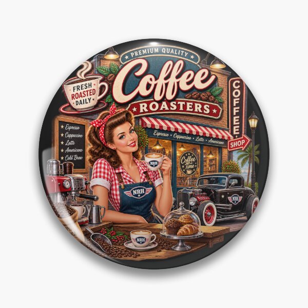 Item preview, Vintage metal sign NRH Coffee Roasters designed and sold by Normandy Road Heritage.
