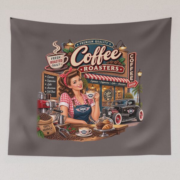 Item preview, Vintage metal sign NRH Coffee Roasters designed and sold by Normandy Road Heritage.