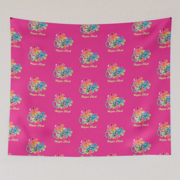Item preview, Hippie Chick, Hippies, 60's, Retro Tie-Dye Flowers Peace Sign designed and sold by classic car craze.