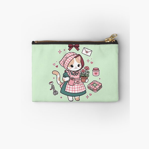 Item preview, Cozy Gardening Cat: Pink Gingham & Sweet Home designed and sold by CuteKats.