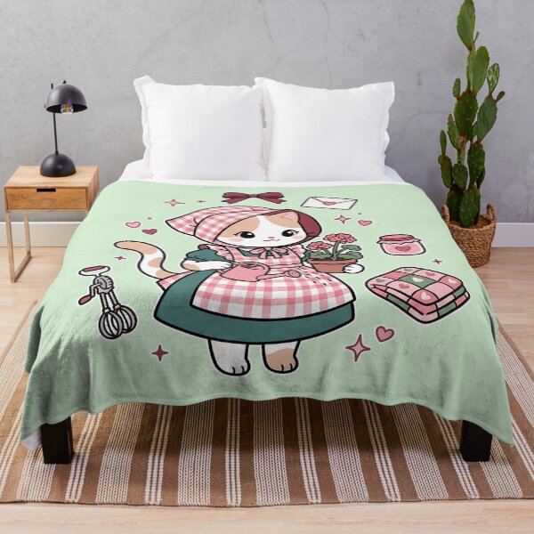 Item preview, Cozy Gardening Cat: Pink Gingham & Sweet Home designed and sold by CuteKats.