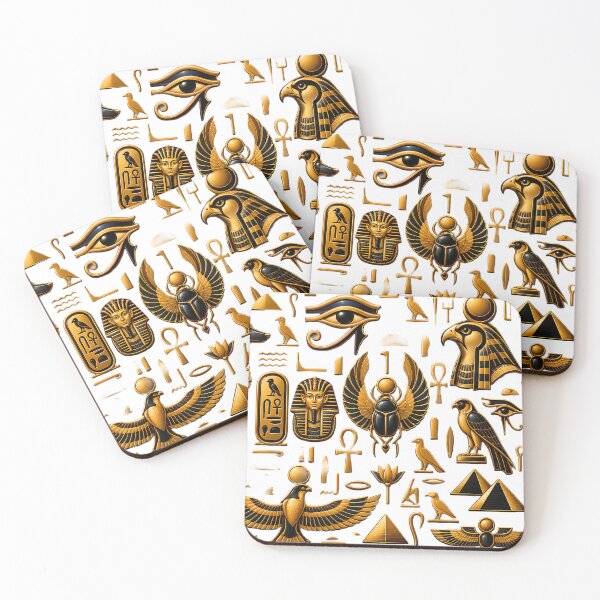 Item preview, Egyptian Hieroglyphs Gold Pattern | Ancient Egypt designed and sold by SupernovaNote.