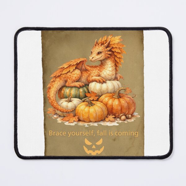 Item preview, Brace Yourself, Fall Is Coming - Cute Autumn Pumpkin Dragon designed and sold by Neurospicy Trolls.