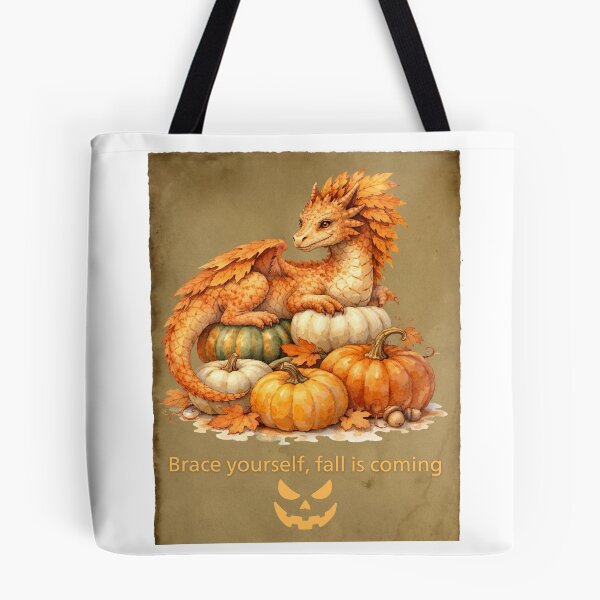 Item preview, Brace Yourself, Fall Is Coming - Cute Autumn Pumpkin Dragon designed and sold by Neurospicy Trolls.
