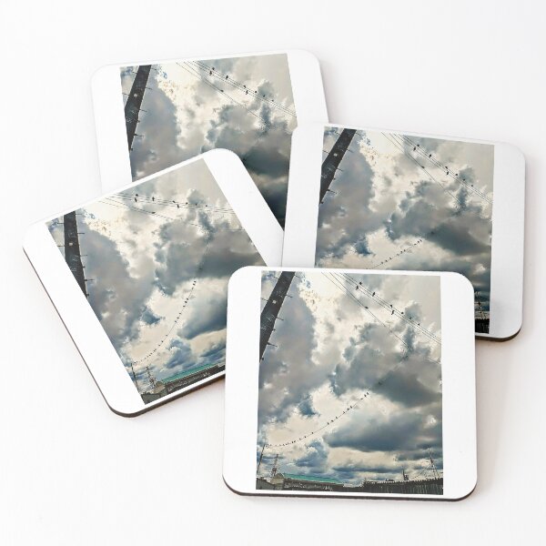 Item preview, Cinematic Swallows on Telephone Pole Cloudy Sky Photo designed and sold by studio-koichiro.