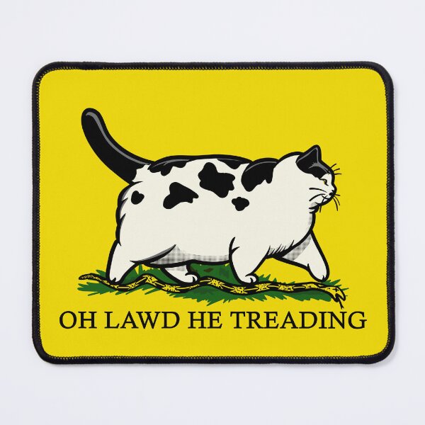 Item preview, Oh Lawd He Treading Chonky Cow Cat designed and sold by KilkennyCat Art.
