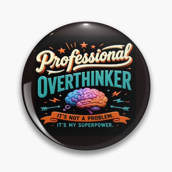 Item preview, professional overthinker colorful funny typographic design designed and sold by SmashingDeals.