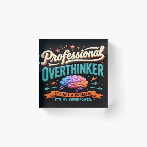 Item preview, professional overthinker colorful funny typographic design designed and sold by SmashingDeals.