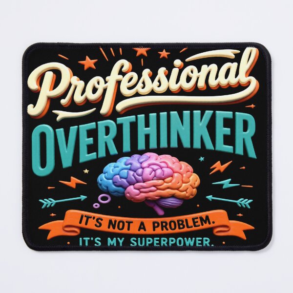 Item preview, professional overthinker colorful funny typographic design designed and sold by SmashingDeals.