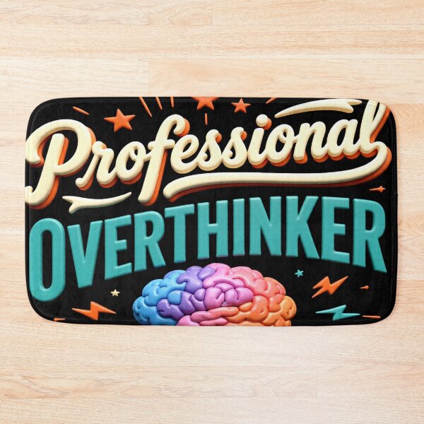 Item preview, professional overthinker colorful funny typographic design designed and sold by SmashingDeals.