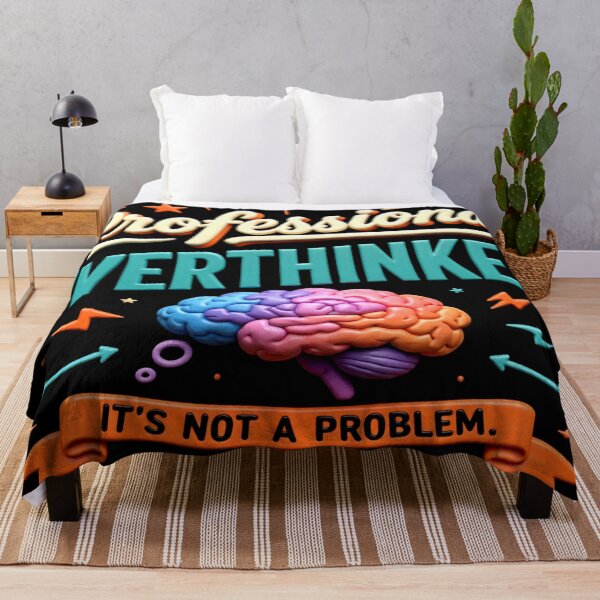 Item preview, professional overthinker colorful funny typographic design designed and sold by SmashingDeals.