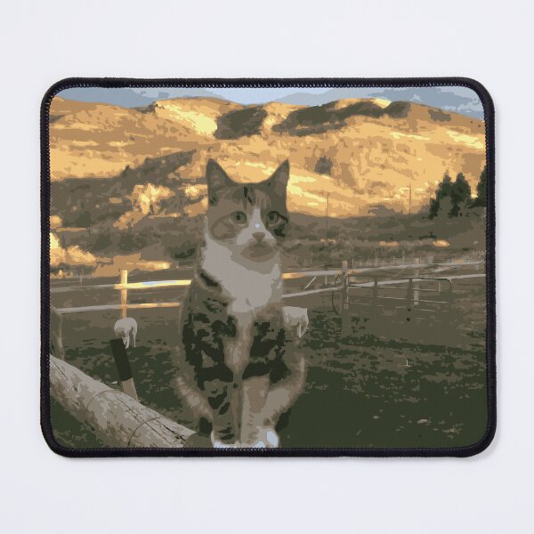 Item preview, Cat Sitting on a Fence Minding His Own Business Cat Artwork designed and sold by GeekMix.