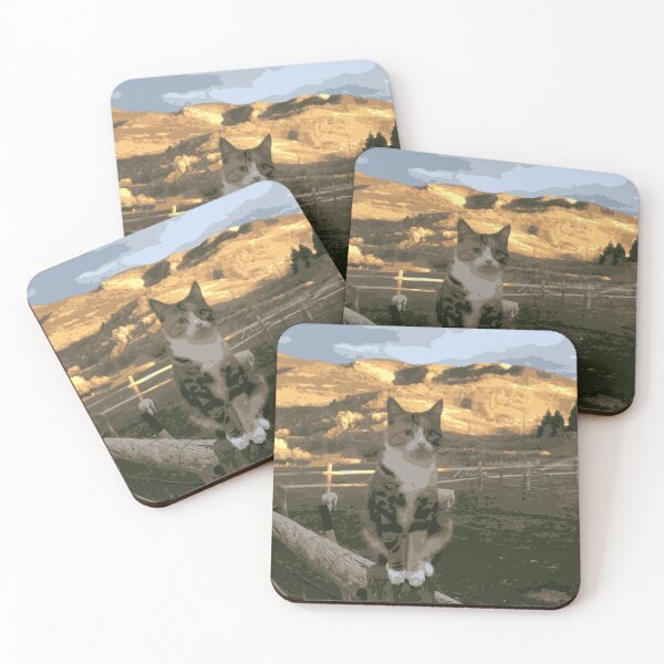Item preview, Cat Sitting on a Fence Minding His Own Business Cat Artwork designed and sold by GeekMix.