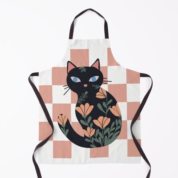 Item preview, Floral Black Cat – Retro Botanical Kitty designed and sold by Chubby cheeks.