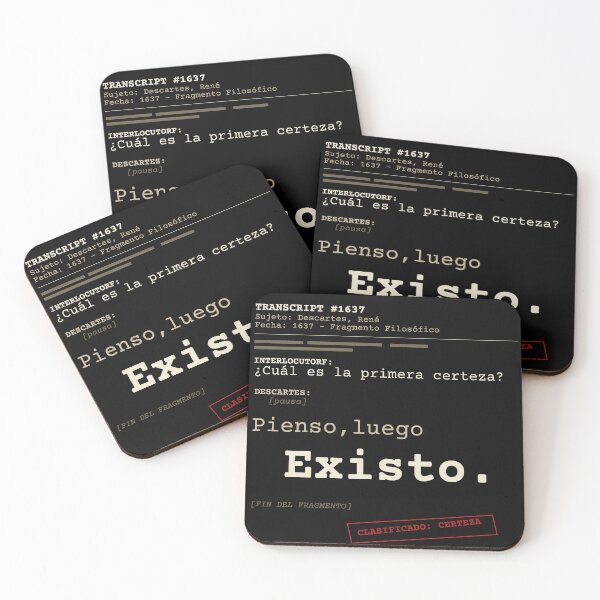 Item preview, I think, therefore I am. Descartes, dark transcript (Spanish) designed and sold by Will-to-Power.