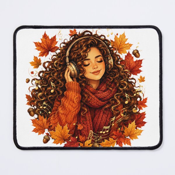 Item preview, Autumn Music Lover with Curly Hair designed and sold by Kolibra.