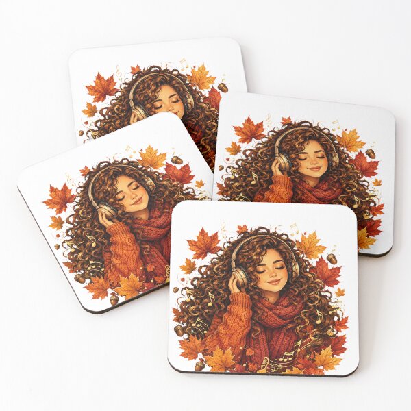 Item preview, Autumn Music Lover with Curly Hair designed and sold by Kolibra.