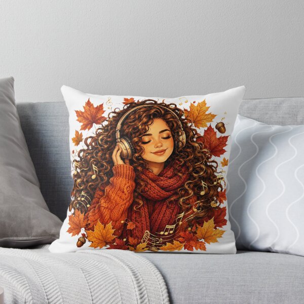 Item preview, Autumn Music Lover with Curly Hair designed and sold by Kolibra.