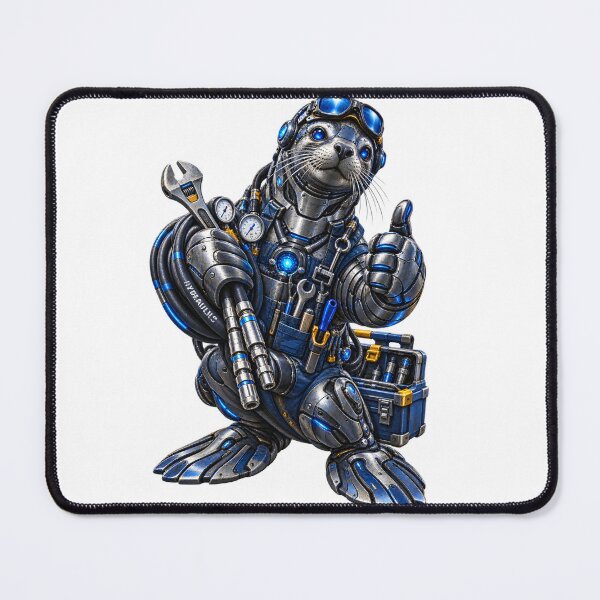 Item preview, Steel Seal Hydraulic Technician – Mechanical Industrial Animal Worker designed and sold by SteelCoat Studio.
