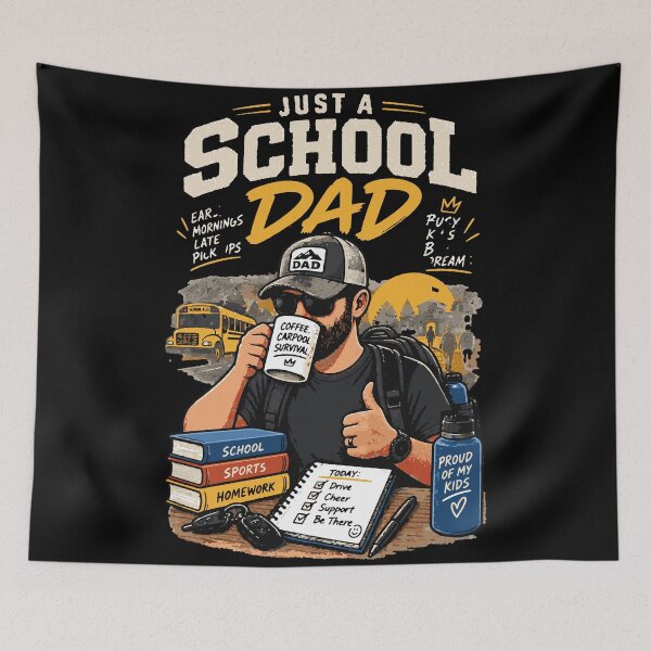 Item preview, Just a School Dad | Funny Back to School Dad Design designed and sold by Sunday.Supply.