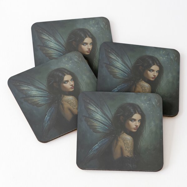 Item preview, Dark Fairy with Blue Wings designed and sold by ArcaneVisionArt.