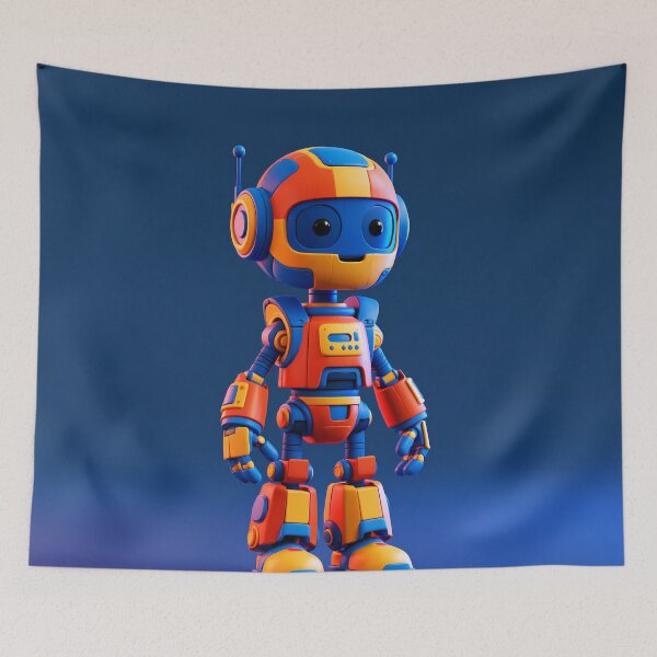Item preview, Cute Retro Robot – Colorful 3D Futuristic Robot Character designed and sold by FrostyFrisby.