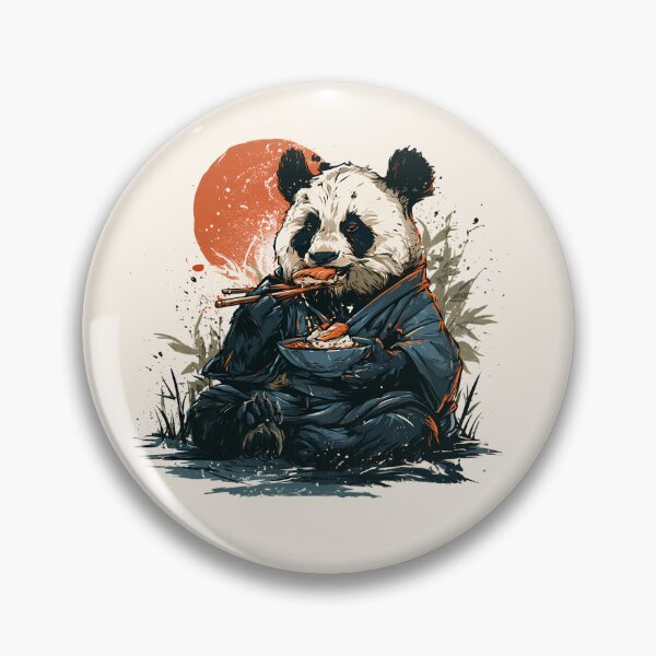 Artikelvorschau, Japanischer Panda isst Sushi im Vintage-Stil | Kimono-Sushi-Liebhaber-Grafik entworfen und verkauft von DJbaite.