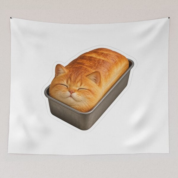 Item preview, Cat Loaf Sleeping in Bread Pan designed and sold by Snurly.