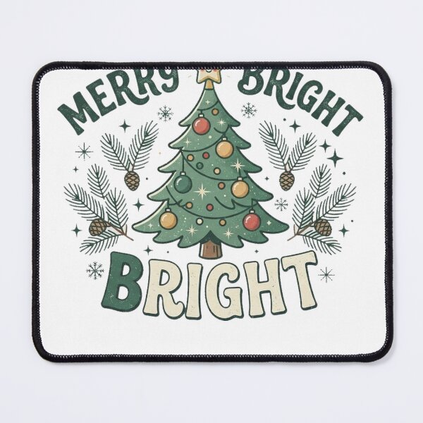 Item preview, Merry & Bright Vintage Christmas Tree Holiday Design designed and sold by LiviuGligoros.