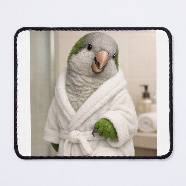 Item preview, Relaxing Bathrobe Quaker Parrot designed and sold by Sillytoe.