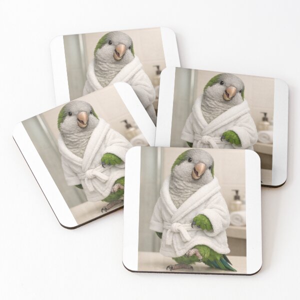 Item preview, Relaxing Bathrobe Quaker Parrot designed and sold by Sillytoe.