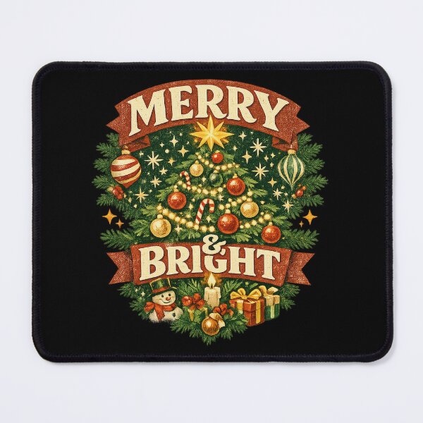 Item preview, Retro Merry And Bright Christmas Classic Holiday Gift designed and sold by LiviuGligoros.