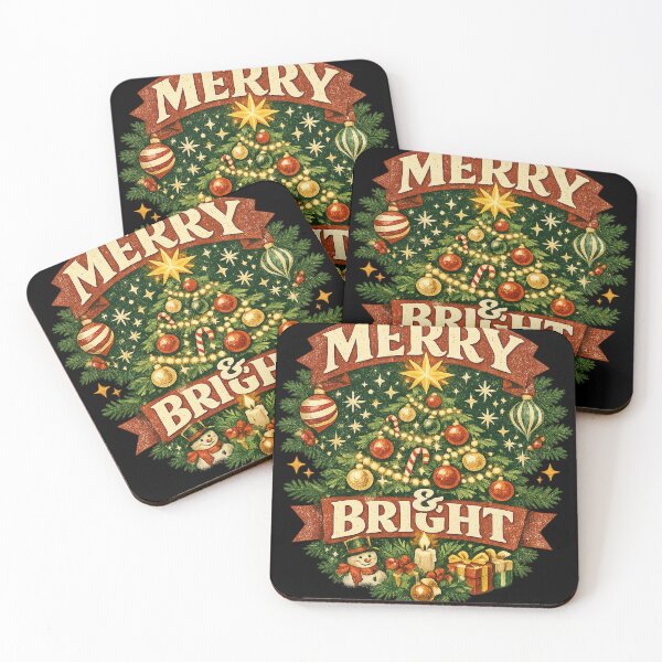 Item preview, Retro Merry And Bright Christmas Classic Holiday Gift designed and sold by LiviuGligoros.