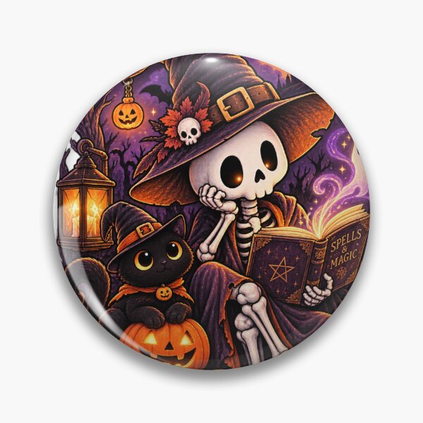 Item preview, Skeleton Witch & Magic Book designed and sold by TeikunShop.
