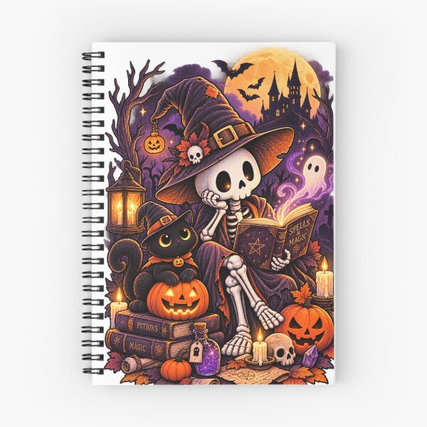 Item preview, Skeleton Witch & Magic Book designed and sold by TeikunShop.