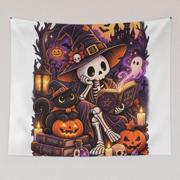 Item preview, Skeleton Witch & Magic Book designed and sold by TeikunShop.