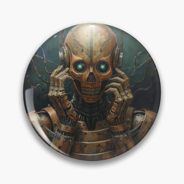 Item preview, Retro Cyberpunk Robot Portrait designed and sold by ArcaneVisionArt.