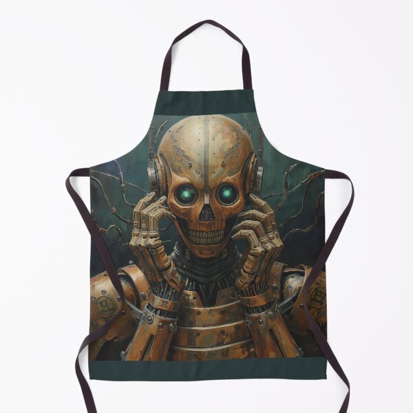 Item preview, Retro Cyberpunk Robot Portrait designed and sold by ArcaneVisionArt.