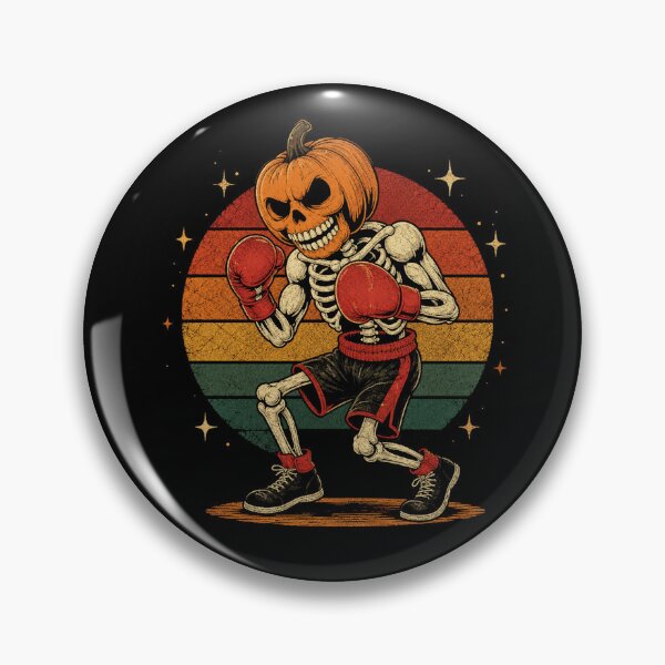 Item preview, Retro Pumpkin Skeleton Boxer Halloween Fight Vintage designed and sold by Moizento.
