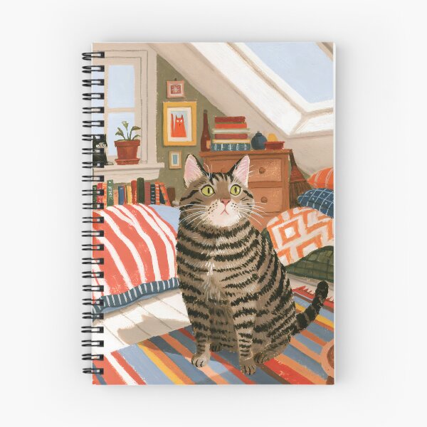 Item preview, Cozy Storybook Cat – Colorful Gouache Bedroom Illustration designed and sold by FrostyFrisby.