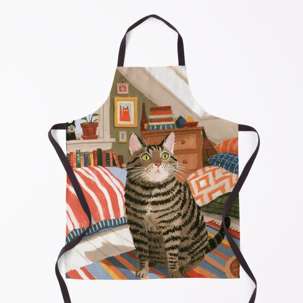 Item preview, Cozy Storybook Cat – Colorful Gouache Bedroom Illustration designed and sold by FrostyFrisby.