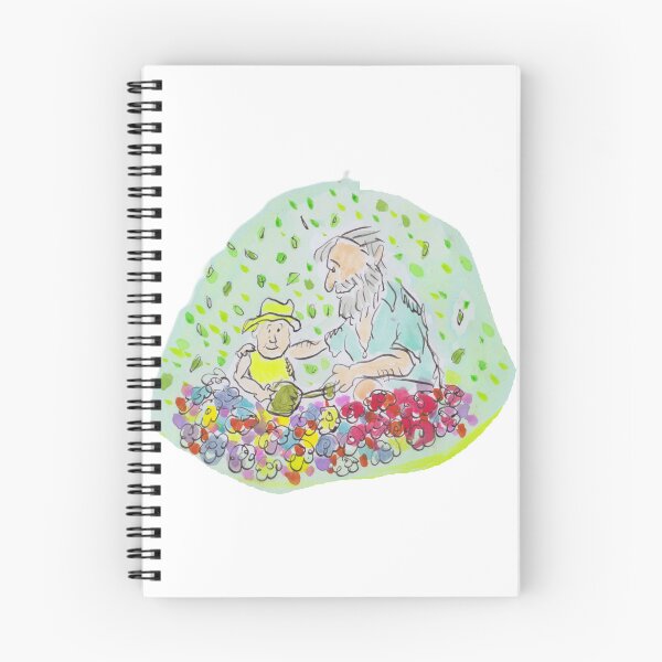 Item preview, Grandad gardening with grandchild designed and sold by Inky Fingers Illustrations.
