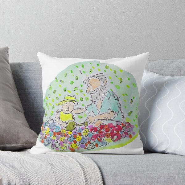 Item preview, Grandad gardening with grandchild designed and sold by Inky Fingers Illustrations.