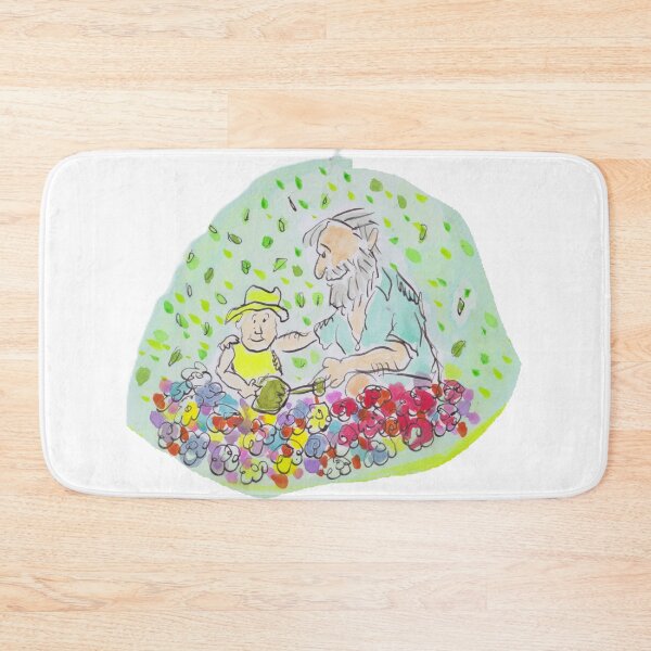 Item preview, Grandad gardening with grandchild designed and sold by Inky Fingers Illustrations.