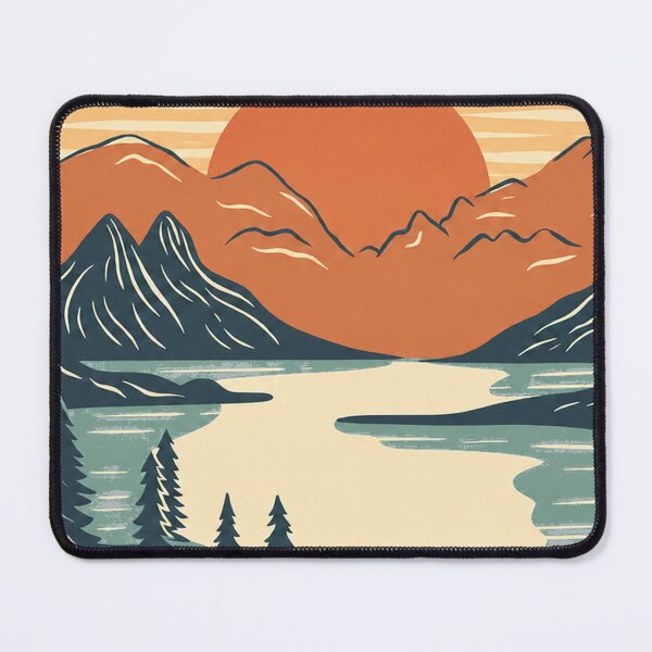 Item preview, Retro Mountain Sunset Lake – Vintage Nature Landscape designed and sold by Mavriboy.