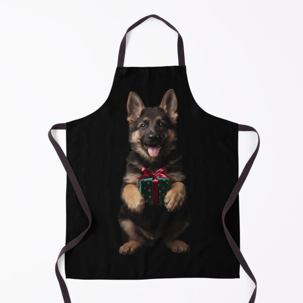 Item preview, Cute German Shepherd Puppy Holding a Christmas Gift designed and sold by SilentFlower.