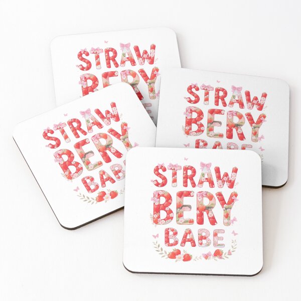 Item preview, Strawberry Babe Conquete Pink Bows Floral fruit Typography  designed and sold by LC&LCPlatform.